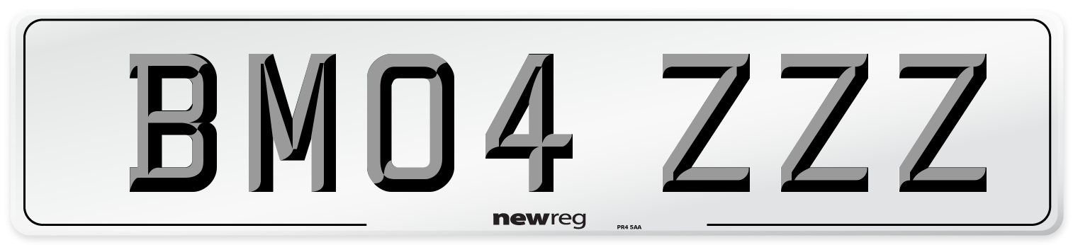 BM04 ZZZ Number Plate from New Reg
